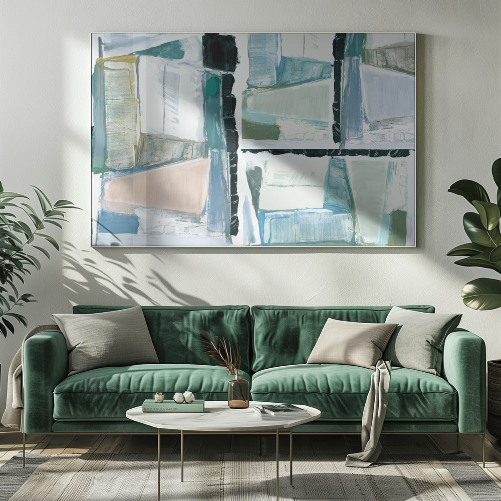 Constructed Abstraction Blue | Canvas