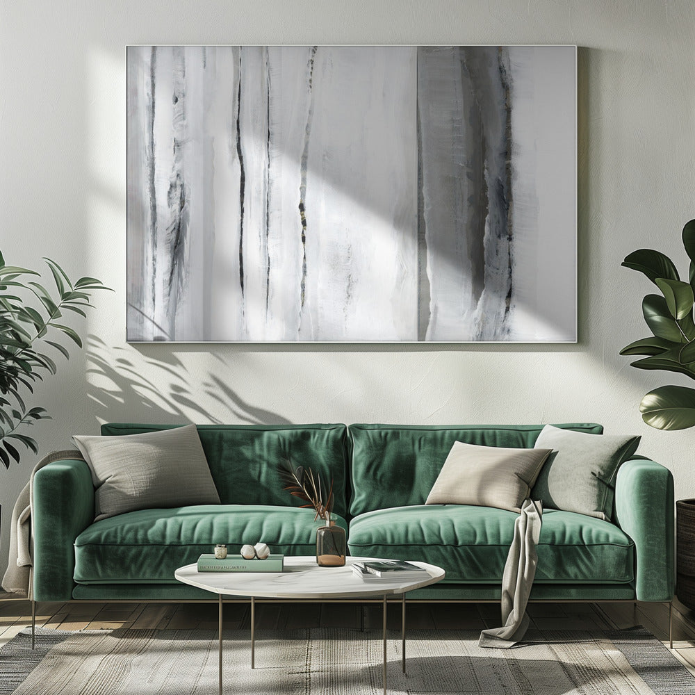 Vertical Strokes In Monochromatic Tones | Canvas