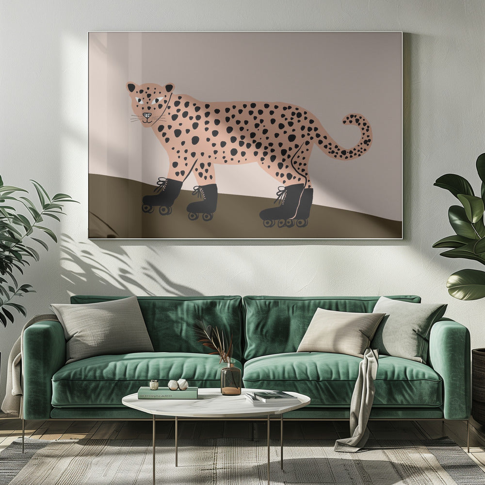 Leopard skating | Canvas