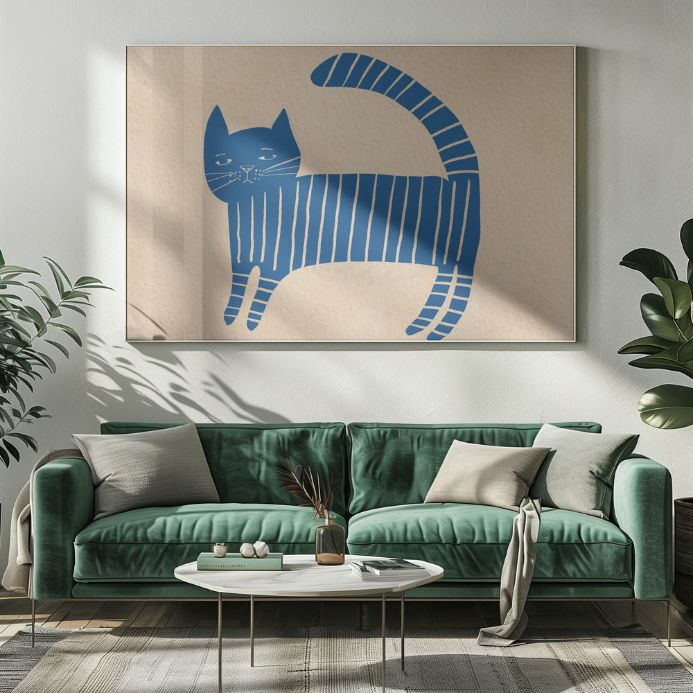 Blue cat nursery | Canvas