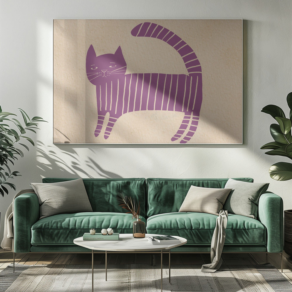 Mauve cat nursery | Canvas