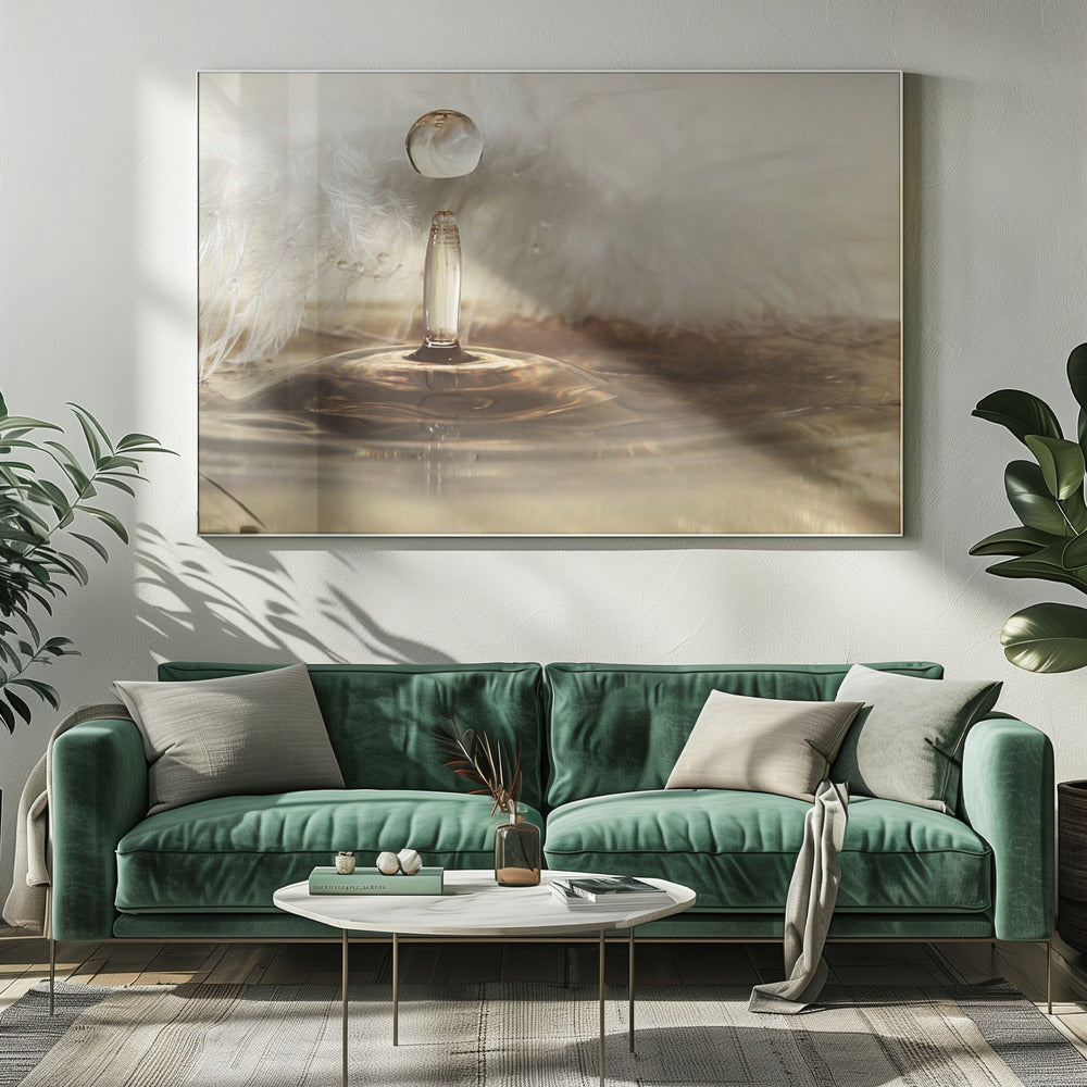 Golden featherdrops | Canvas