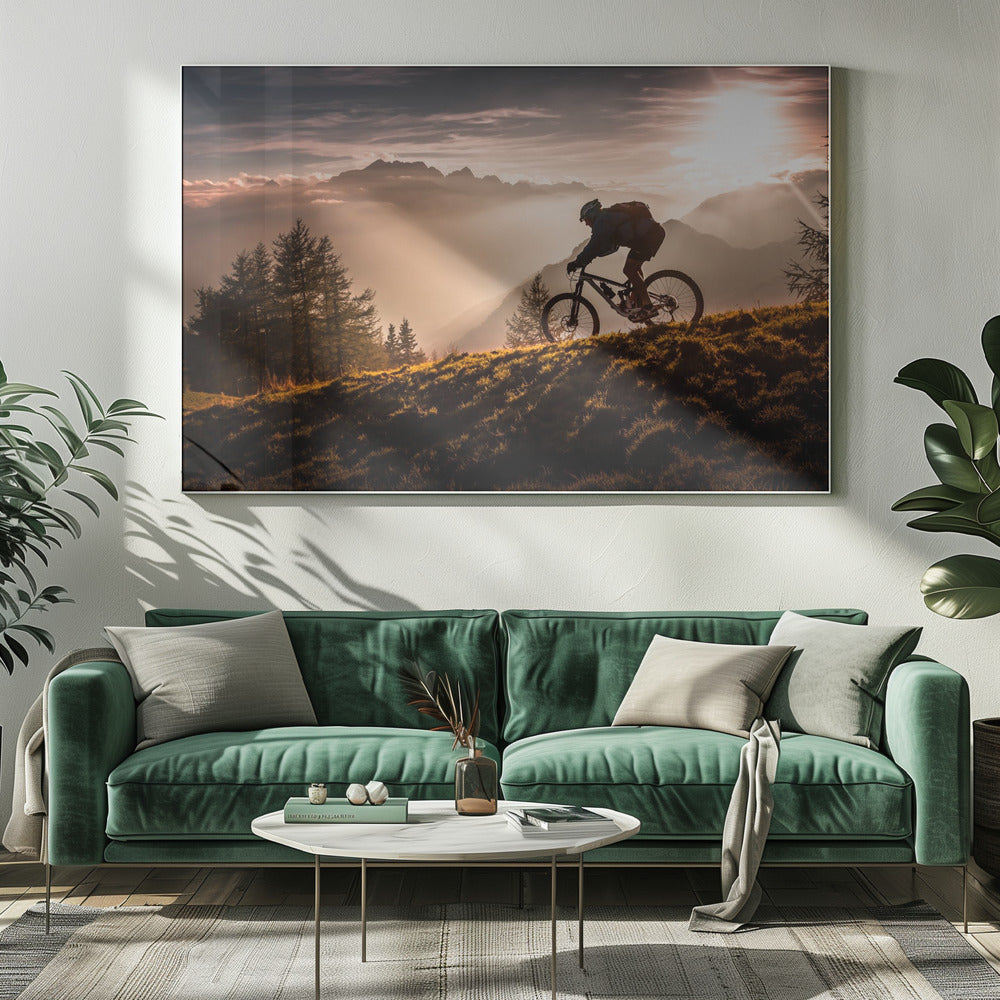 Golden hour biking | Canvas