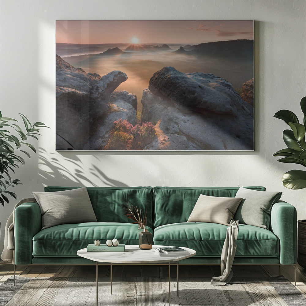 Sunrise on the rocks | Canvas