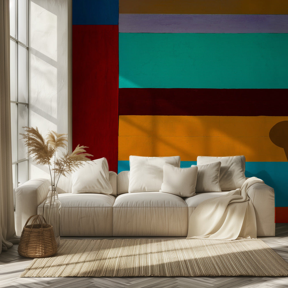 Lamp and striped wall | Wallpaper