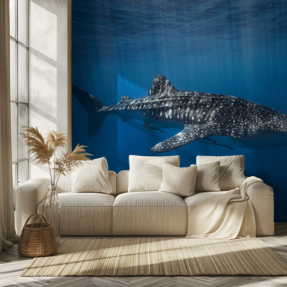 Whale shark in the blue | Wallpaper
