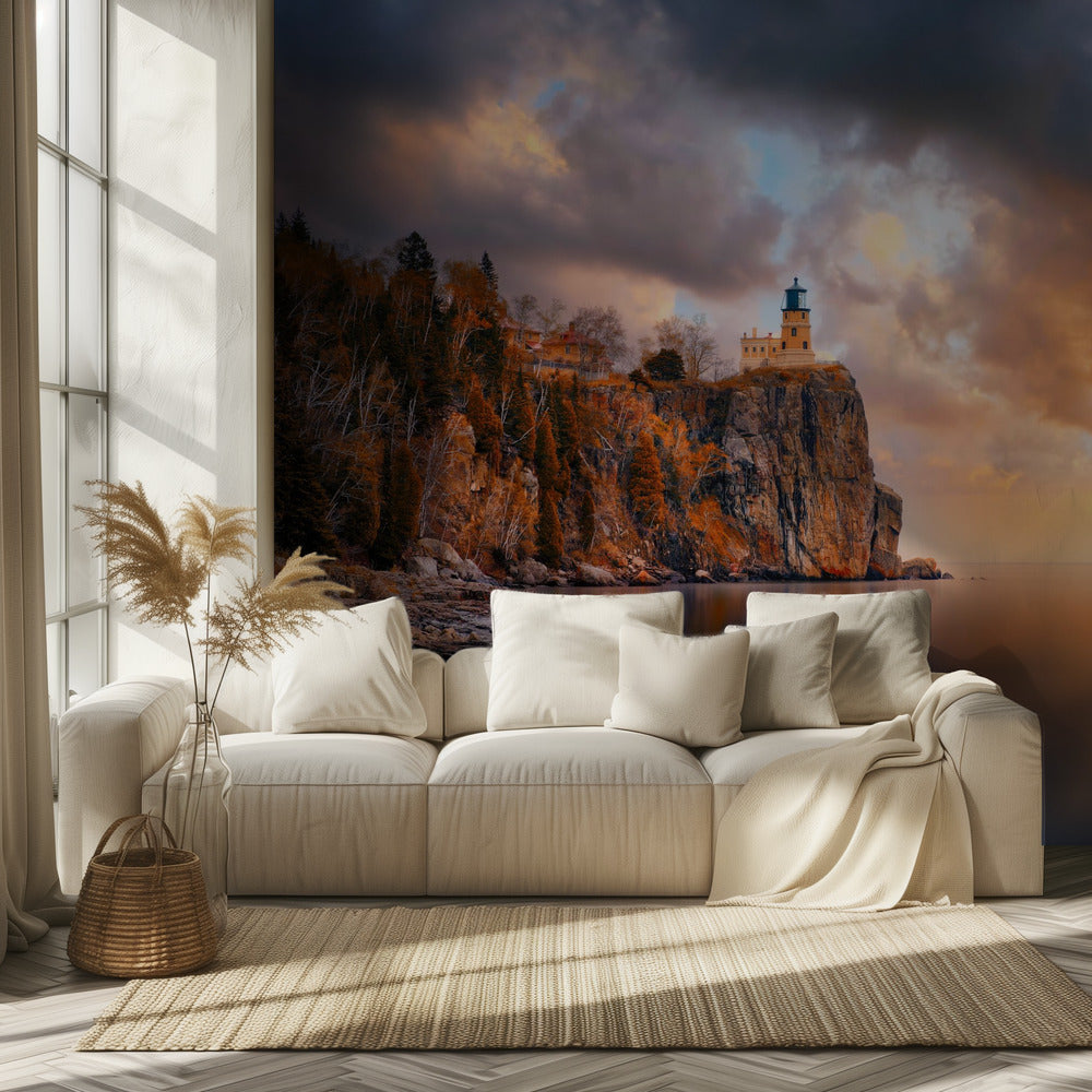 A Cloudy Day at Split Rock Lighthouse | Wallpaper