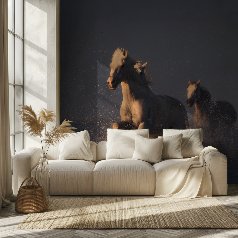 horses in sunset light | Wallpaper