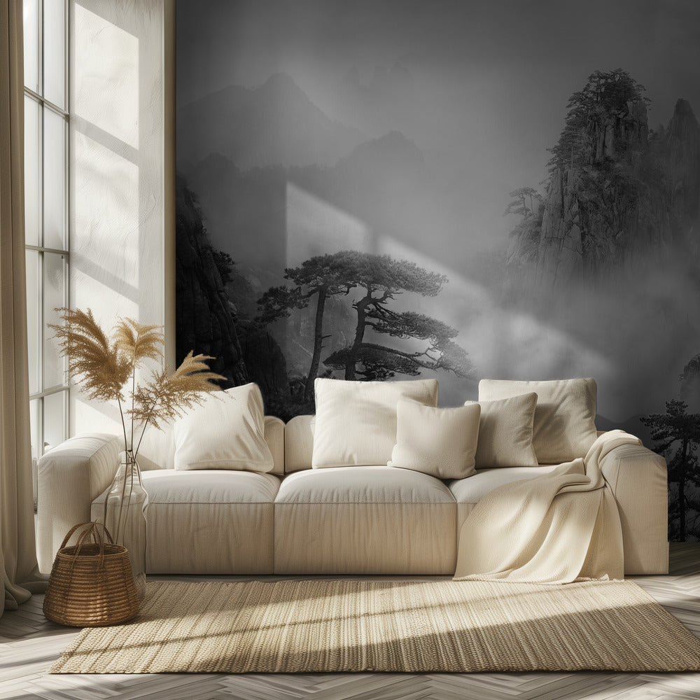 Huang Shan In The Fog | Wallpaper