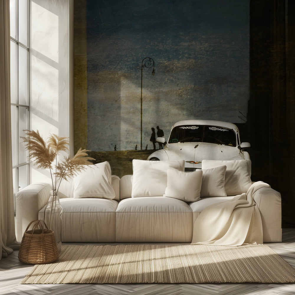 A white car in Havanna | Wallpaper