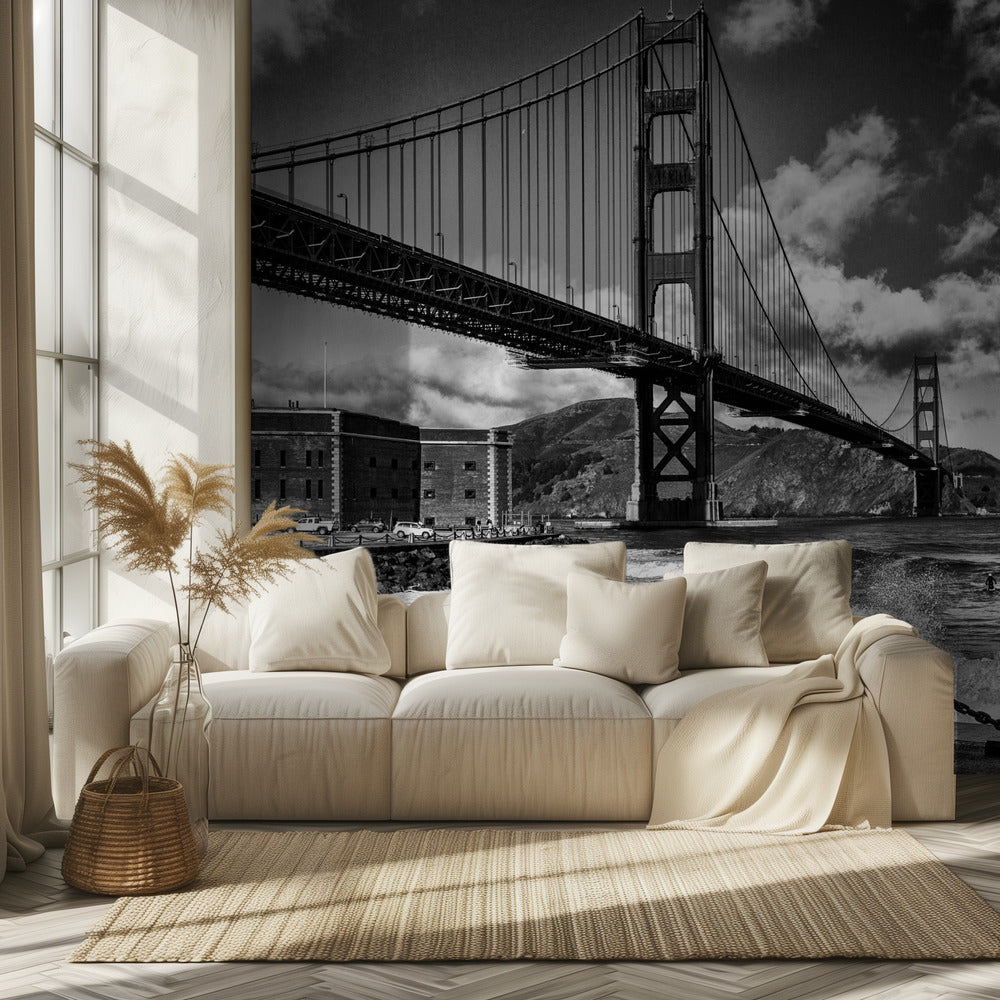 Surfing under the Golden Gate Bridge | Wallpaper