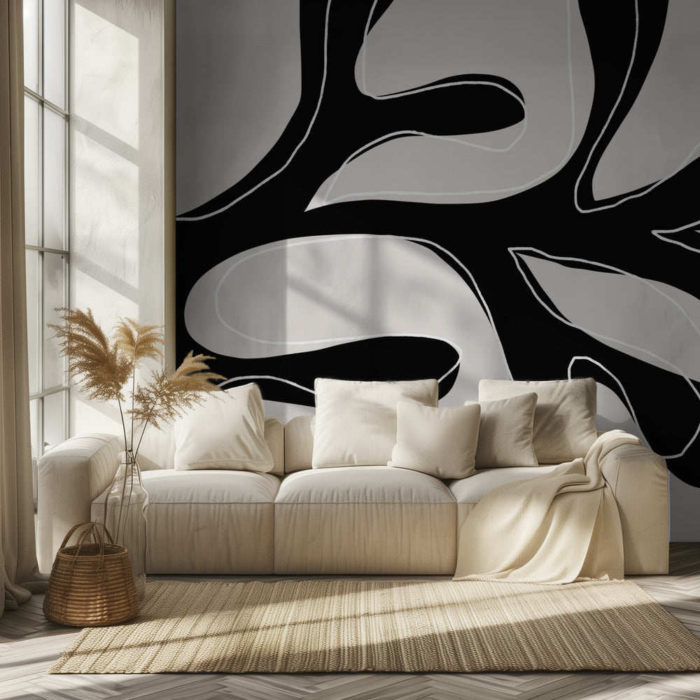 Abstract Twig Black and White | Wallpaper