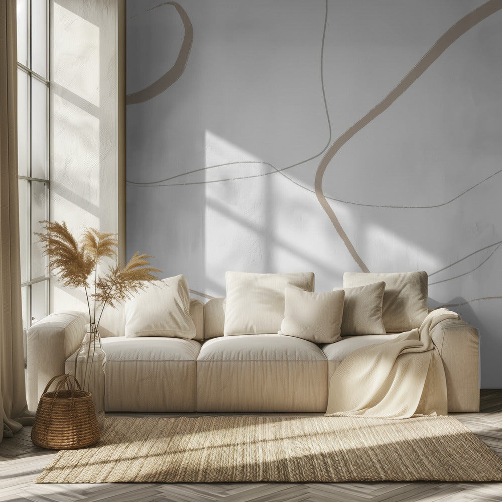 Beige And Gray Lines On A White Background | Wallpaper