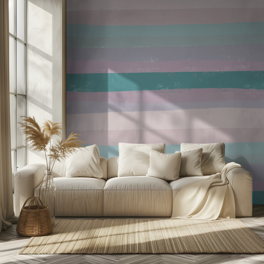 Horizontal Stripes In Soothing Tones | Wallpaper