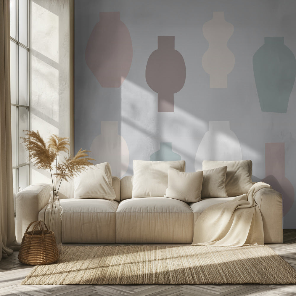 Abstract Vases Pastel | Wallpaper