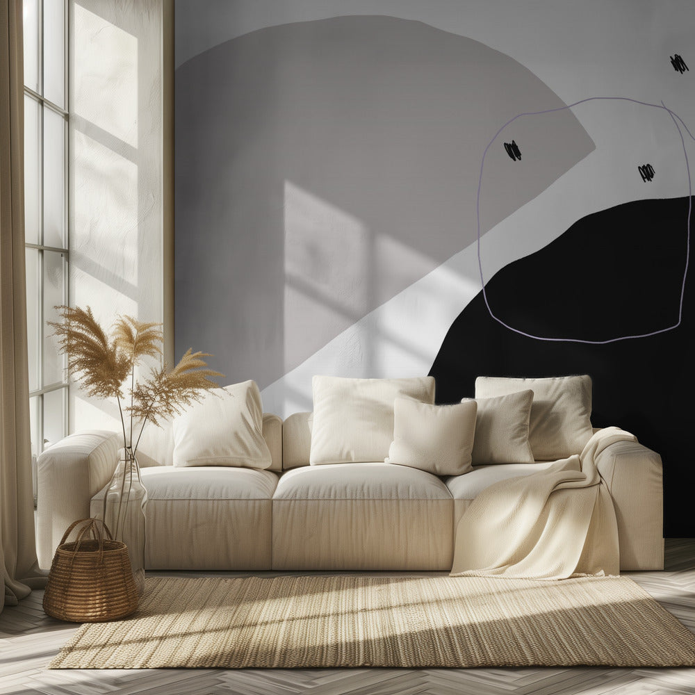 Monochrome Black and Gray Shapes | Wallpaper