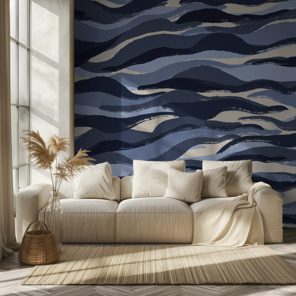 Waves of Indigo | Wallpaper