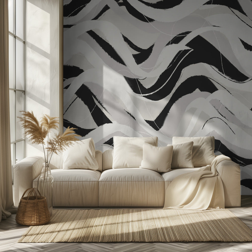 Monochrome Waves | Wallpaper