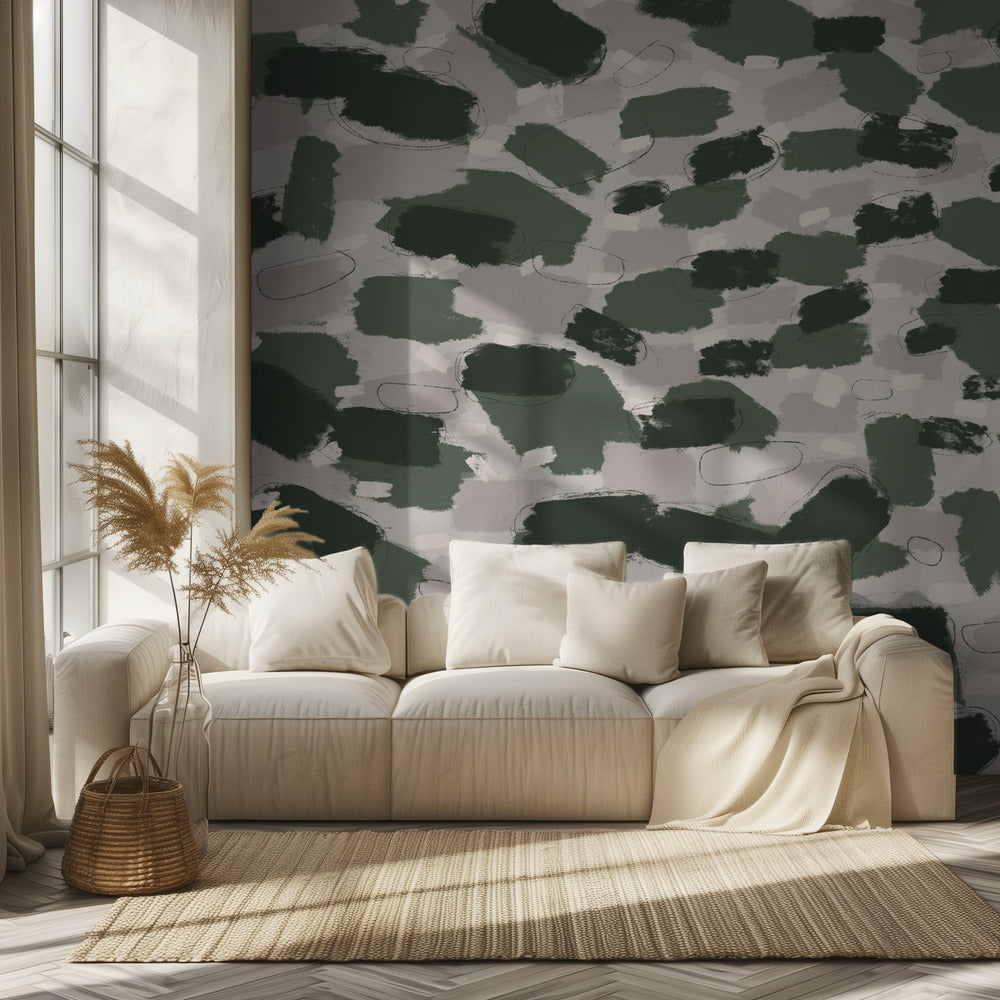 Muted Forest Brush | Wallpaper