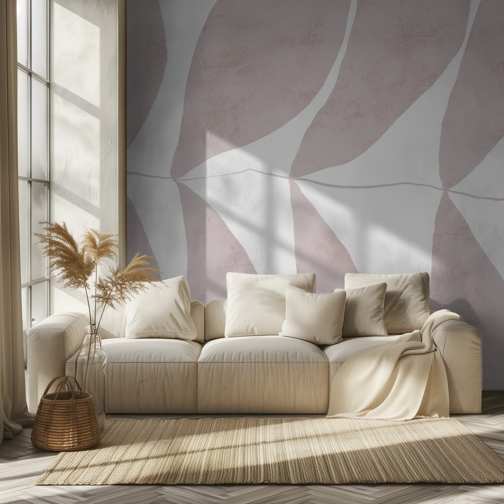 Leaf Patterns in Soft Beige Tones | Wallpaper