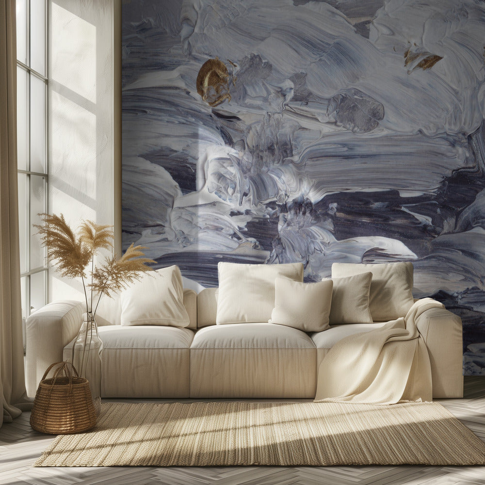 Dynamic Brushstrokes in Shades of Gray and White | Wallpaper