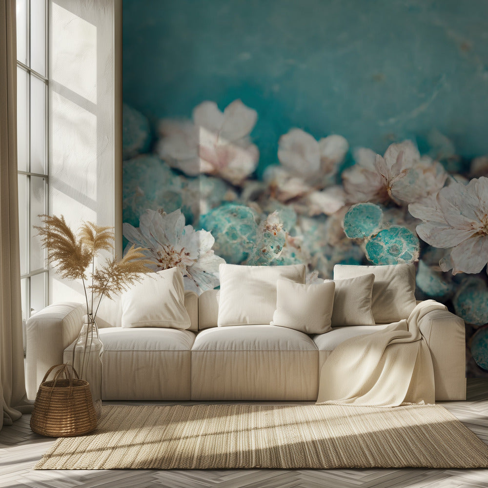 Aqua Blossom Dream | Wallpaper
