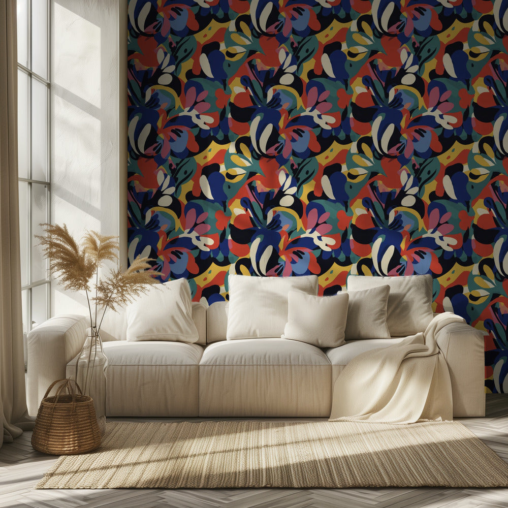 Vibrant Flowery Waves | Wallpaper