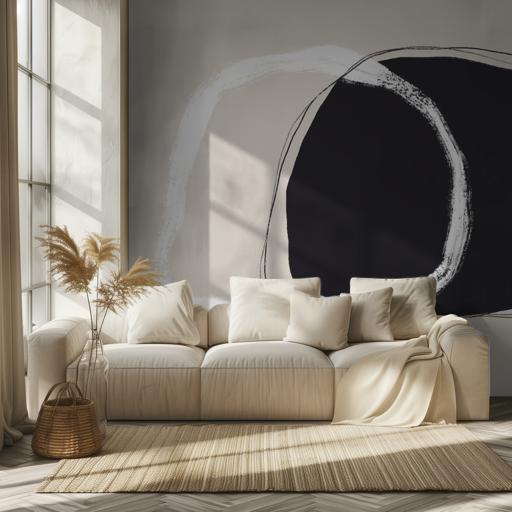 Overlapping Black And White Irregular Shapes | Wallpaper