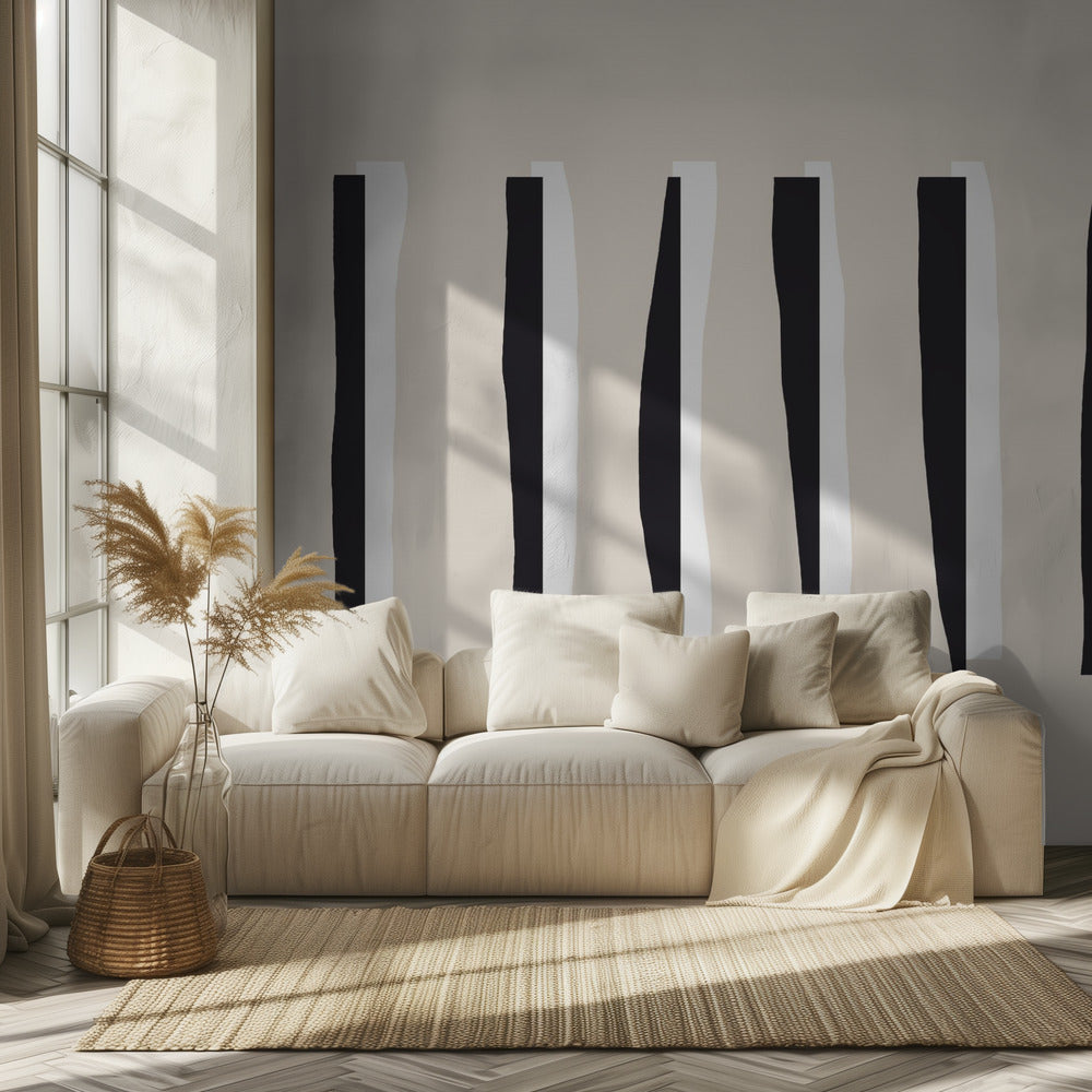 vertical Black And White Stripes | Wallpaper
