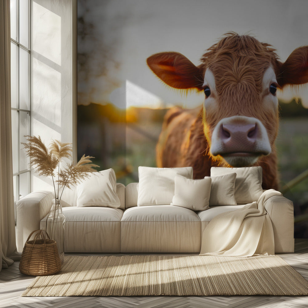 Cow at Sunrise | Wallpaper