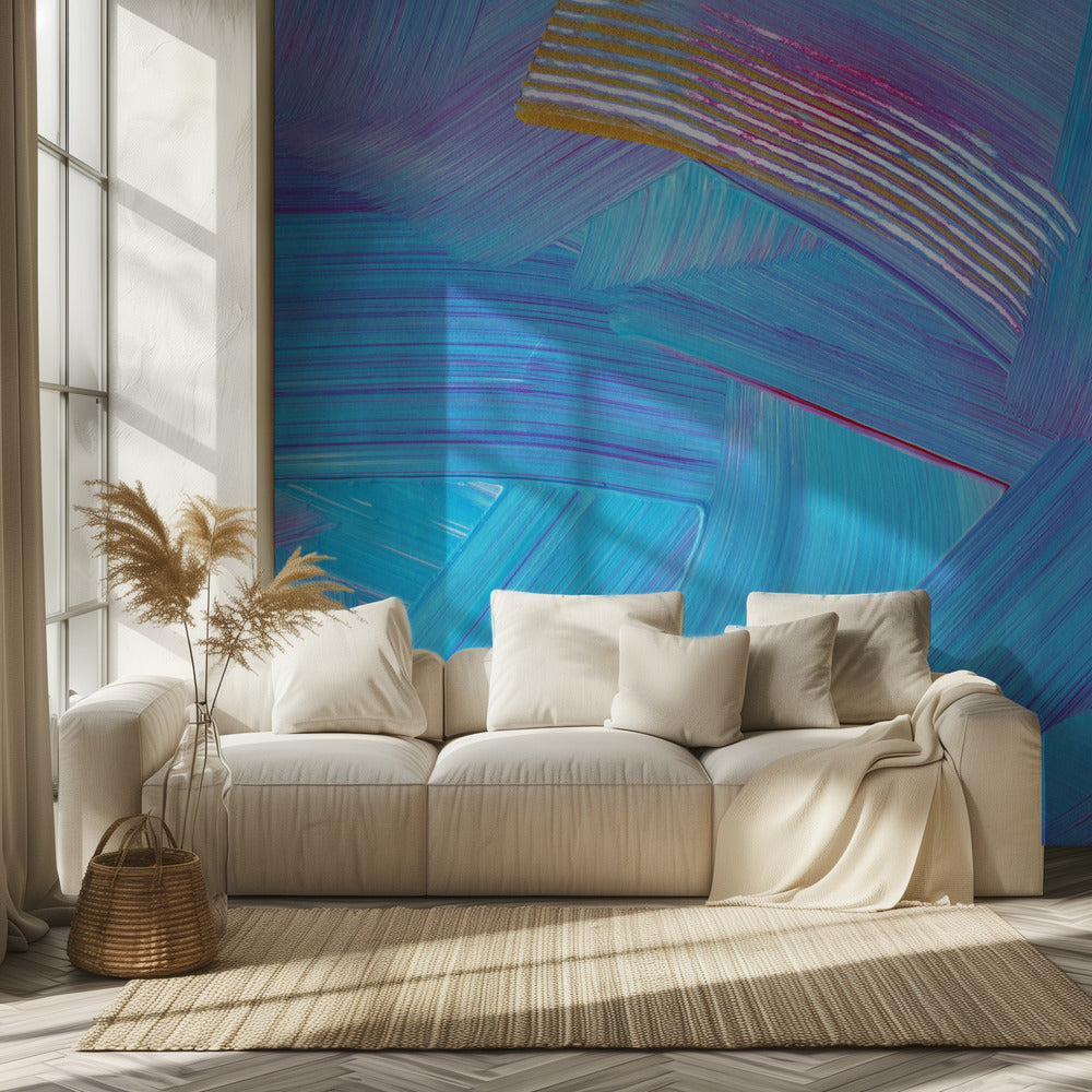 Vibrant Blue Brushstrokes | Wallpaper