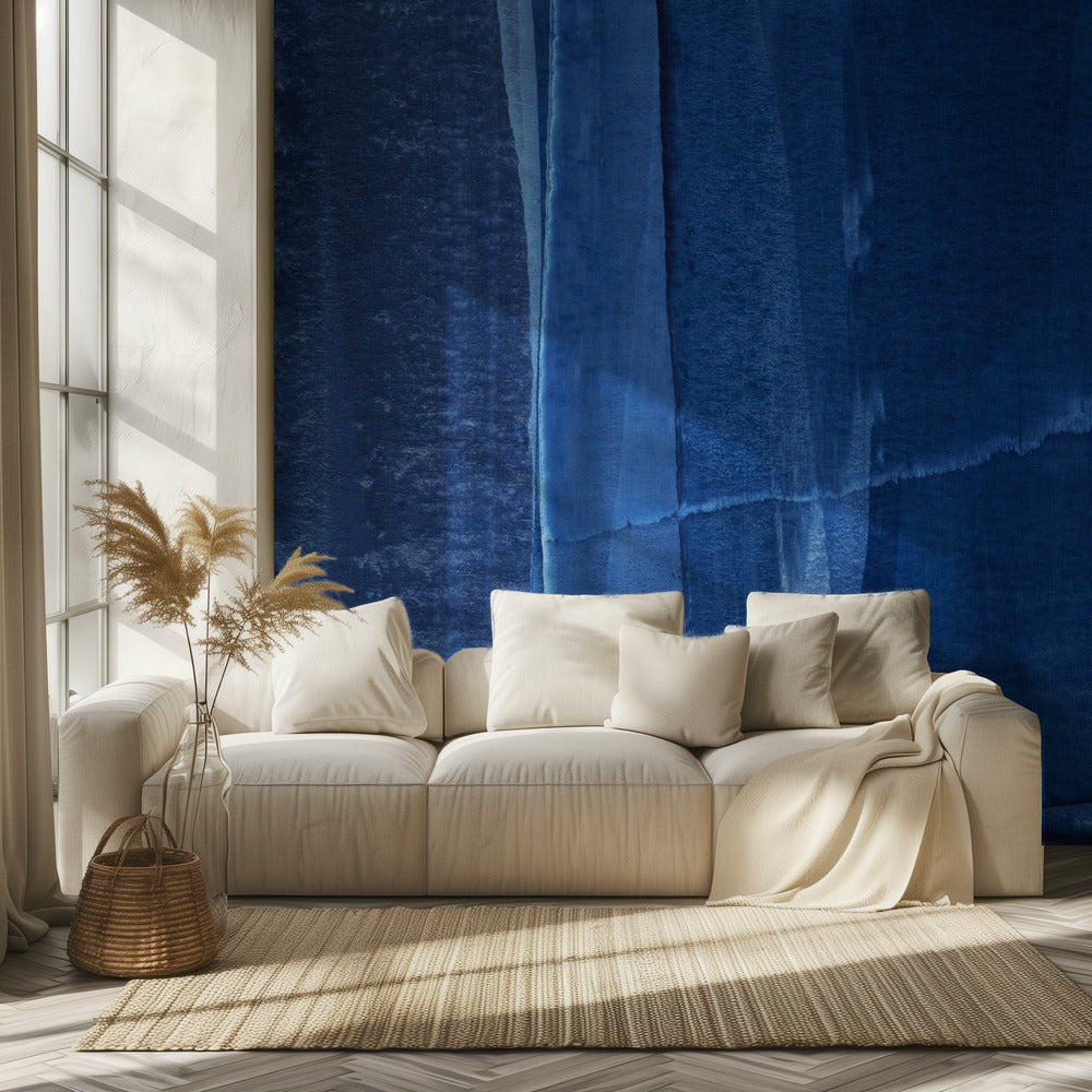 Blue Texture Flowing Vertical Lines | Wallpaper