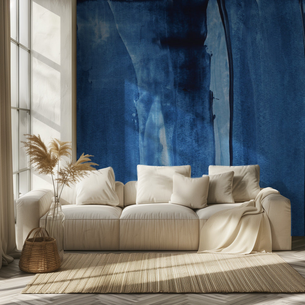 Blue Texture Flowing Vertical Lines | Wallpaper