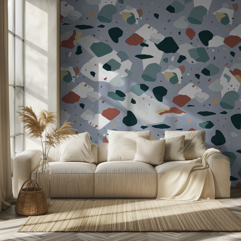 Terrazzo_Blue | Wallpaper