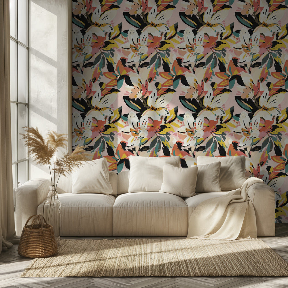 Floral Fusion Bliss | Wallpaper