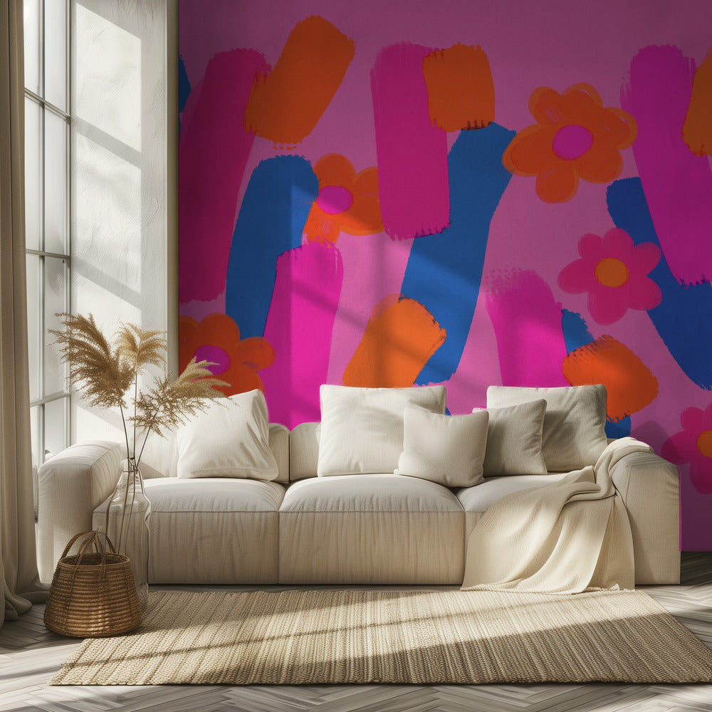 Floral Brush Dance | Wallpaper