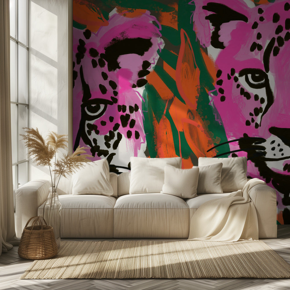 Pink Cheetah Duo | Wallpaper