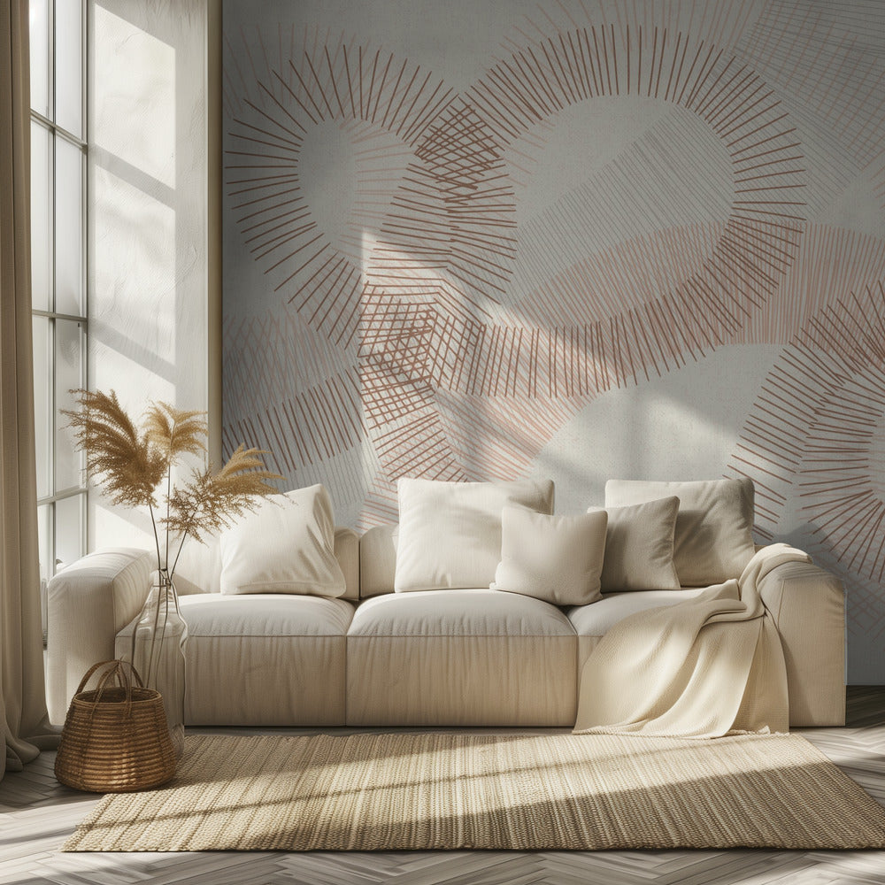 calming essentials Curved Lines  sand | Wallpaper