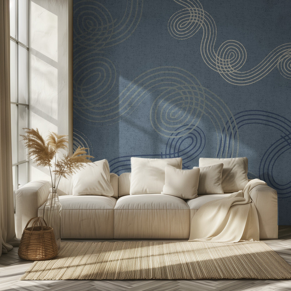 calming essentials loops muted blue | Wallpaper