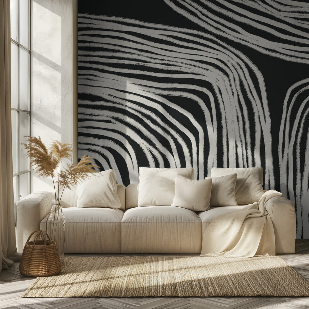 Curved Stripes Flow | Wallpaper