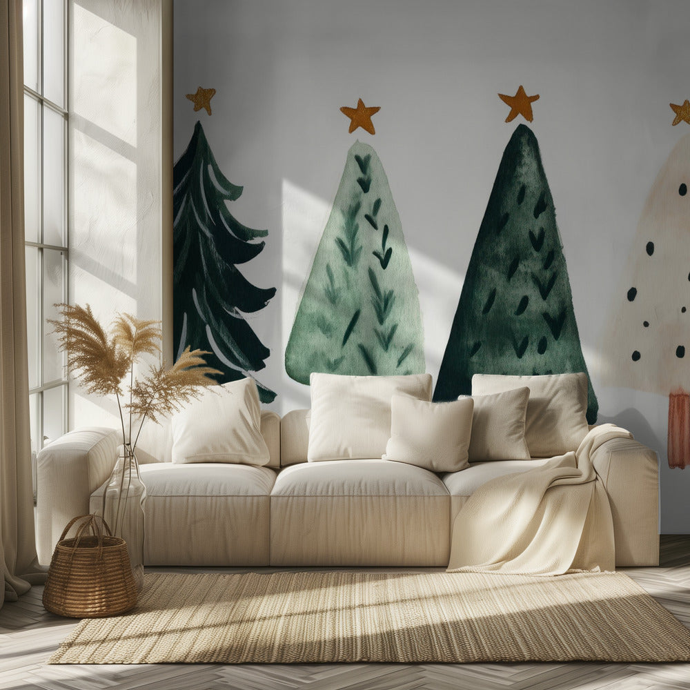 Whimsical Pines | Wallpaper