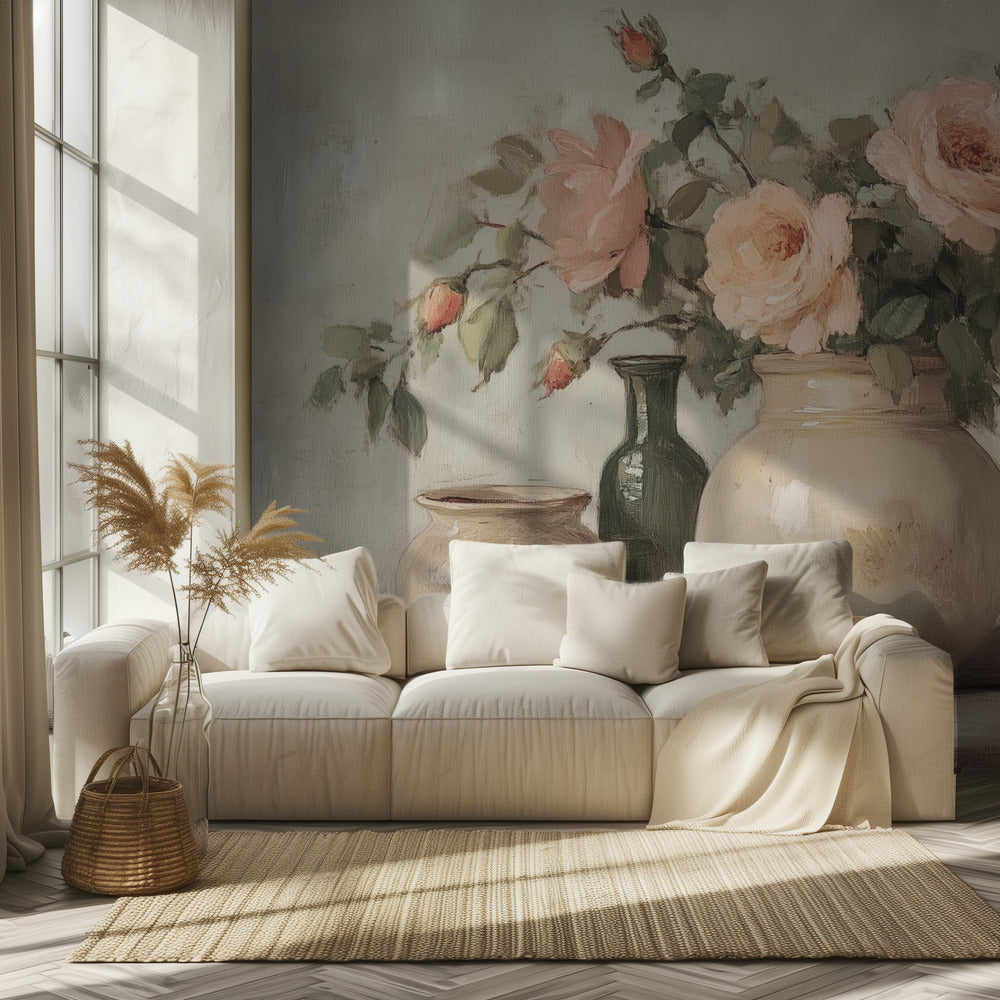 Flower in Vase Painting | Wallpaper