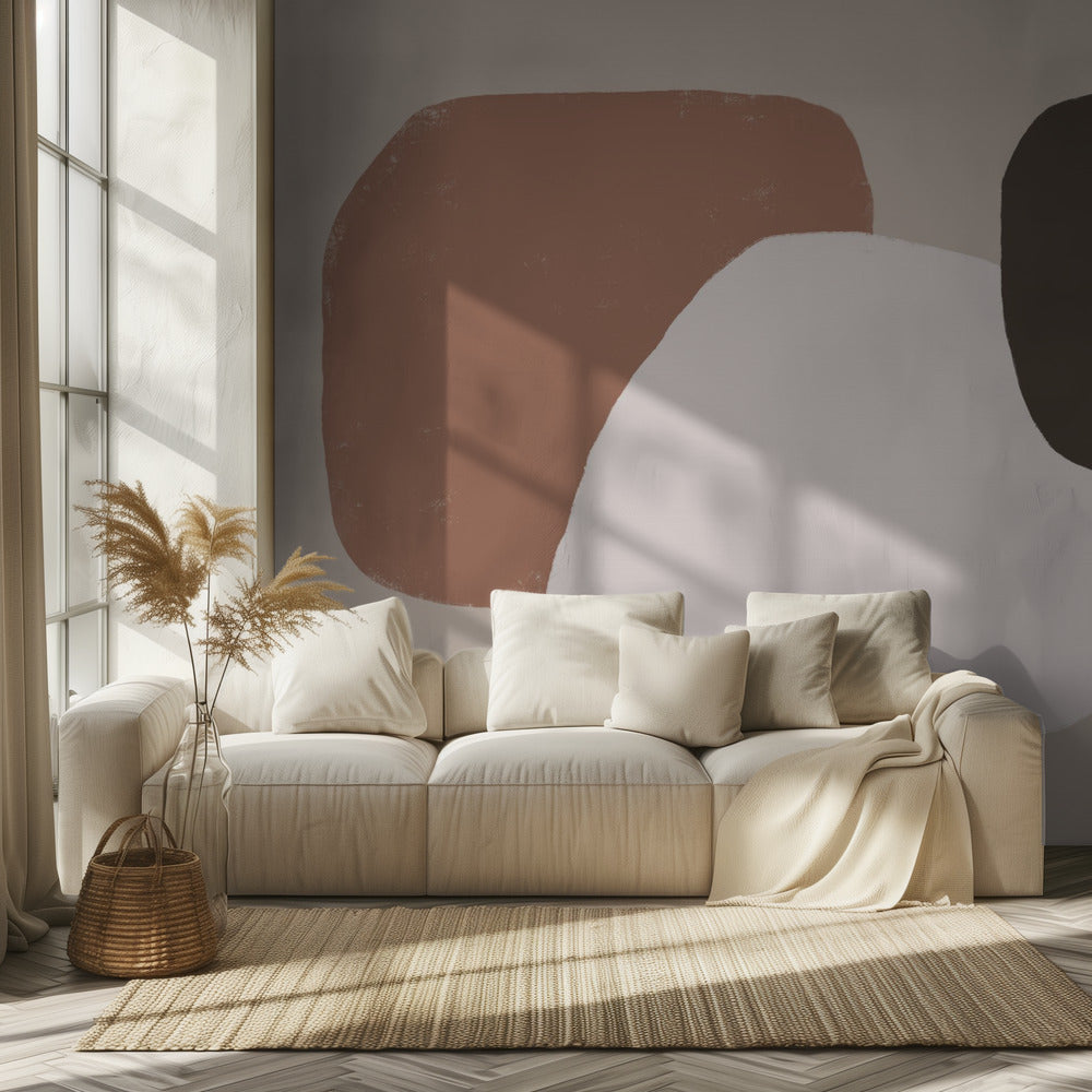 Geometric Shapes in Brown White and Black | Wallpaper