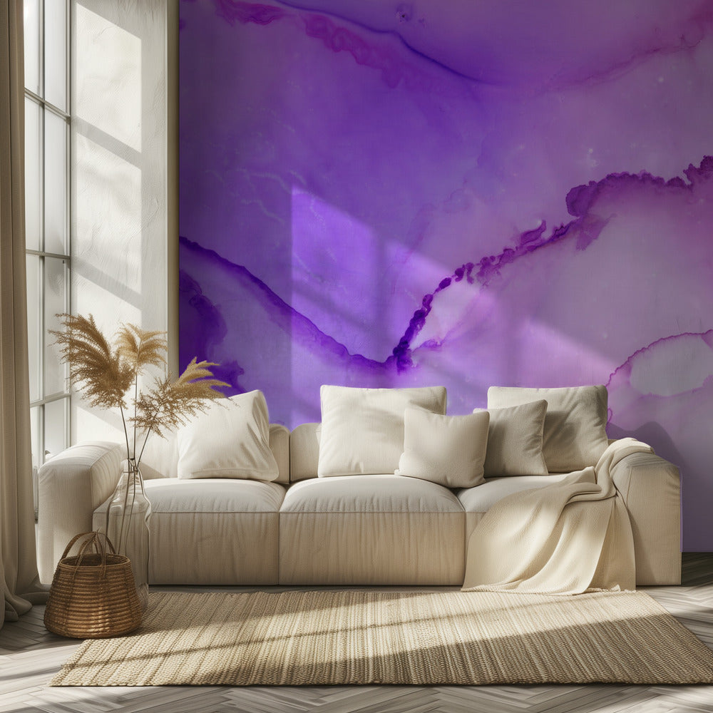 Fluid Abstract Patterns in Purple and Pink Hues | Wallpaper