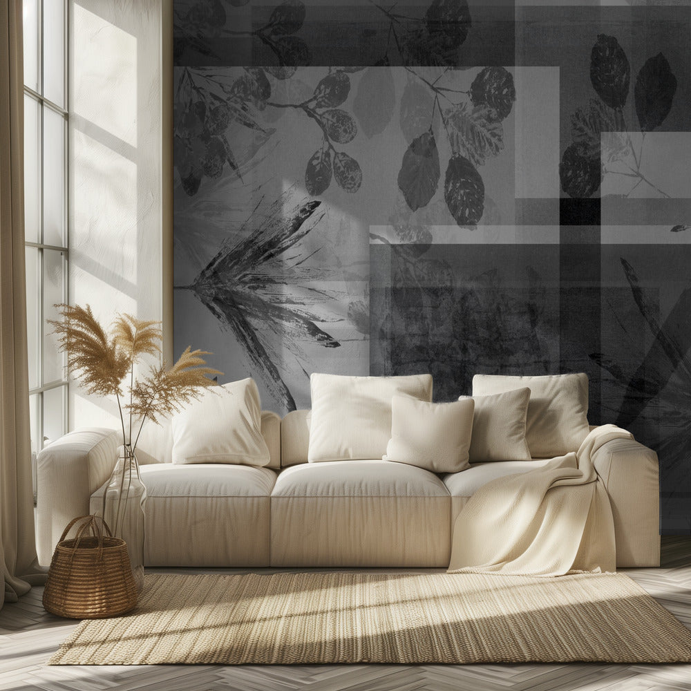 Abstract Botanicals in Neutral Tones | Wallpaper