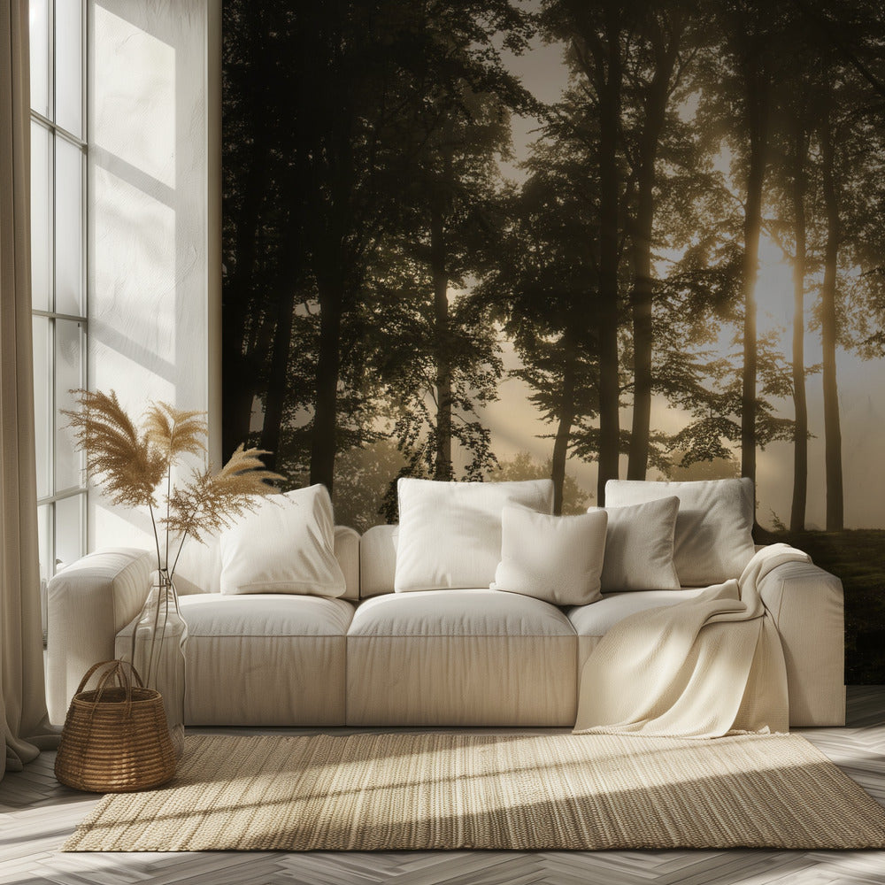 Deer in the morning mist. | Wallpaper