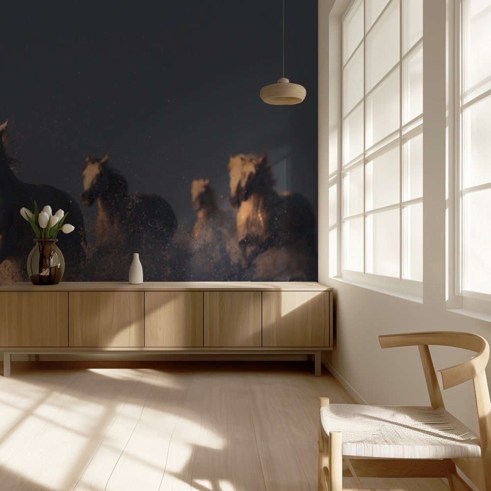 horses in sunset light | Wallpaper