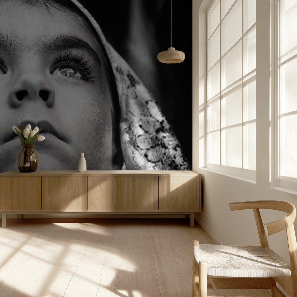 Girl with Sardinian traditional veil | Wallpaper