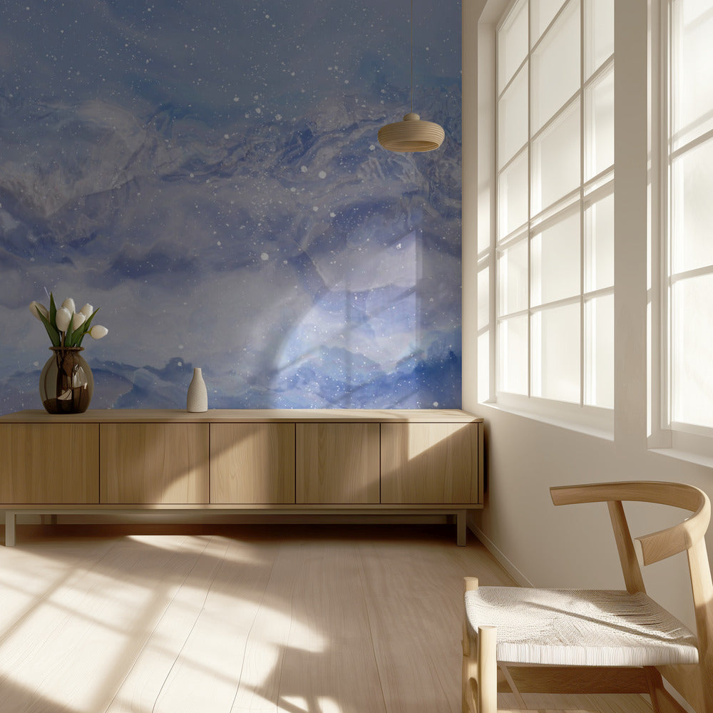 Mountains Under A Starry Sky | Wallpaper