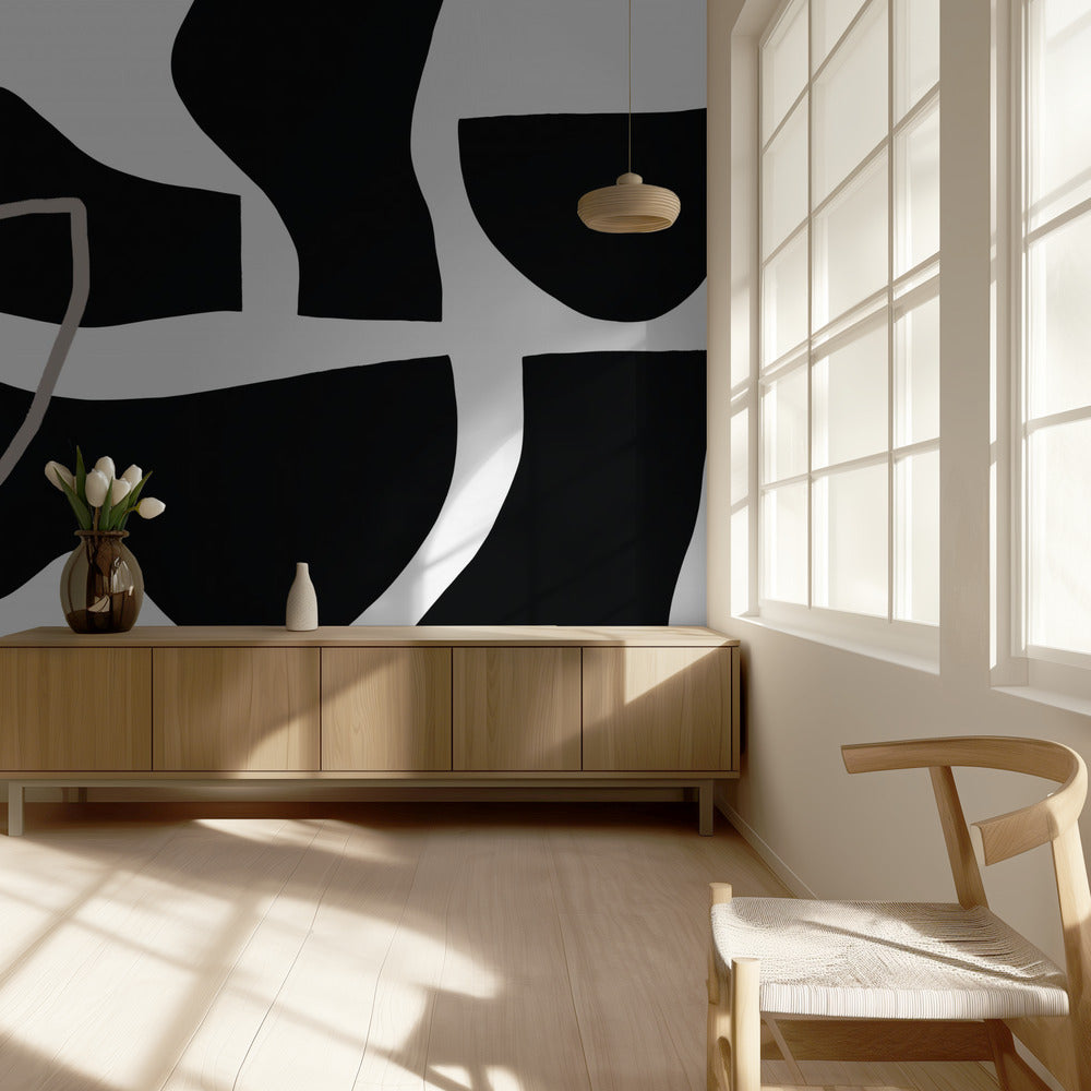 Black Shapes On A  White Background | Wallpaper